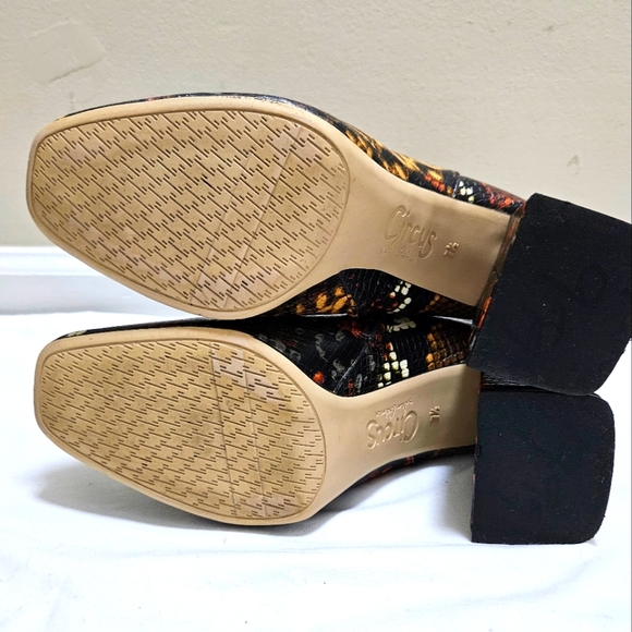 Circus By Sam Edelmam Kate Women's Snake Skin Tone Block Ankle Boots Size 7.5 - Picture 9 of 10